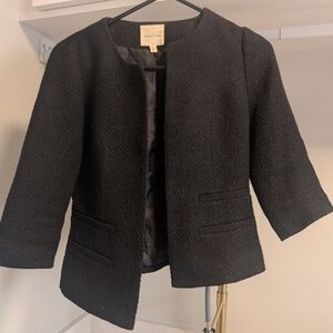 Urban Outfitters Silence & Noise Black Tweed Cropped Jacket - Small